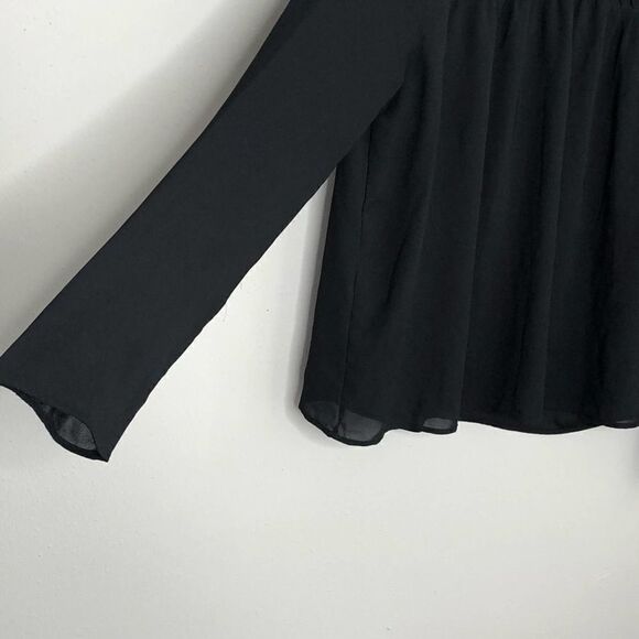 2/$20 Van Heusen Vintage High Neck Semi Sheer Smocked Blouse Size S - Picture 8 of 14